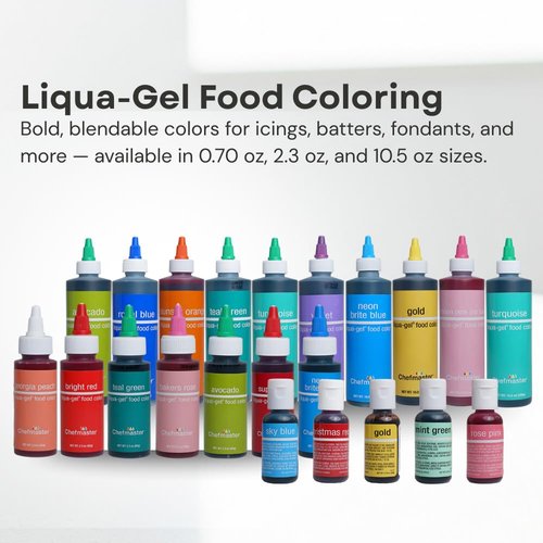 Chefmaster Fuchsia Liqua-Gel® Food Coloring - Vibrant, Professional-Grade Dye for Icing & Fondant | 2.3 oz