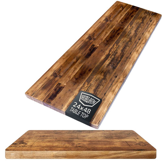 HEIRLOUM Reclaimed Wood Table Top - Rustic Recycled Wooden Piece Perfect for Signs, Counters, Kitchens Table Tops (Reclaimed Wood Table Top - Economy, 24" x 48")