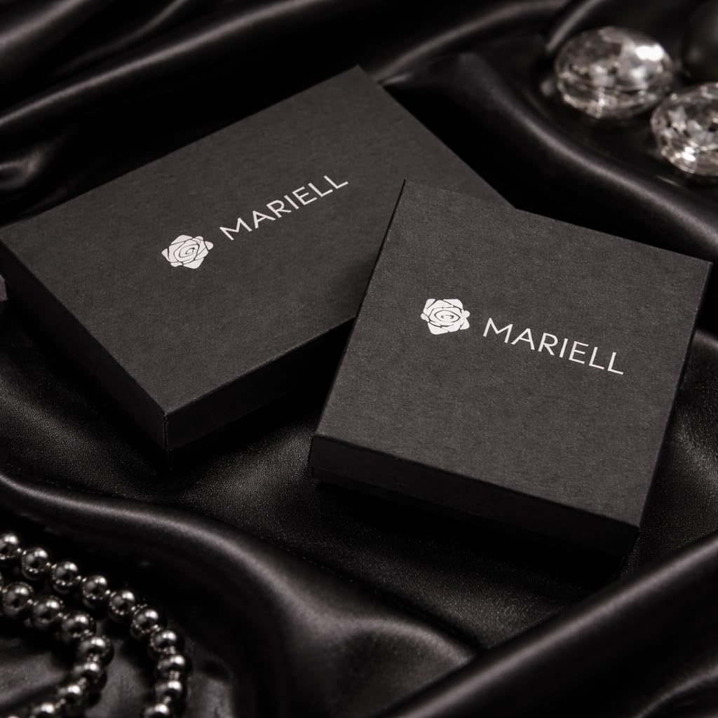 Mariell Bridal Wedding Necklace Earrings Set, 14K Gold Plating, CZ Crystal Pendant and Drop Earring for Brides, Bridesmaids