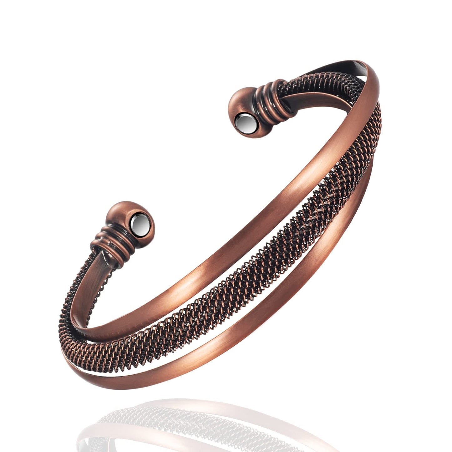 EnerMagiX Copper Bracelet for Women, 99.9% Retro Pure Copper Fashion Magnetic Bracelets, Fashion Jewelry Present (2023)