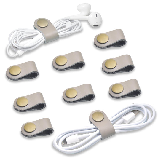 CAILLU Stocking Stuffers for men 10 Pack Cord Organizer,Cord Holder,Cable Clips Leather,Cable Organizer USB Holder,Wire Organizer,Cord Keeper,Ties Mens Cord Organizer Stocking Stuffers