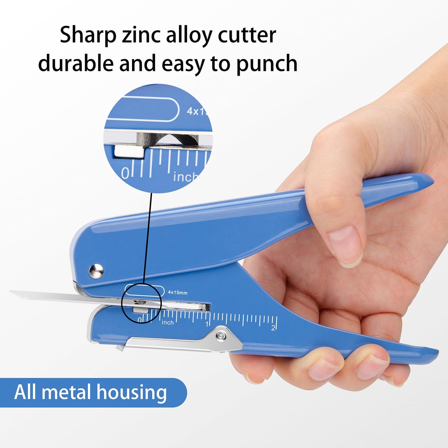 Imlike Handheld Badge Slot Hole Punch: Slot Puncher for PVC ID Card, Business Card, Name Tag and Luggage Tag, 19/32" x 5/32" Hole, All Metal Construction