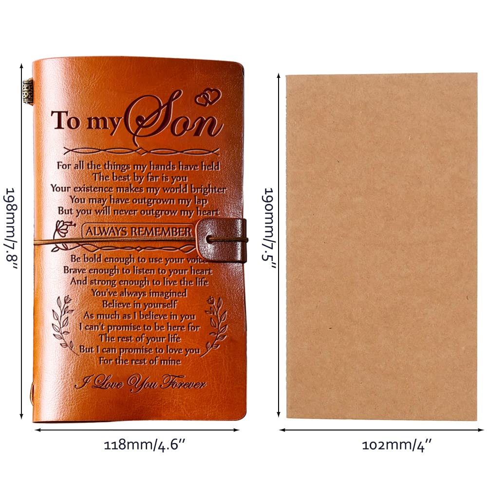 Hiipeenow Son Daughter in Law Gifts from Mom Dad, Leather Travel Journal 140 Pages, Birthday Graduation Christmas Back to School Gifts