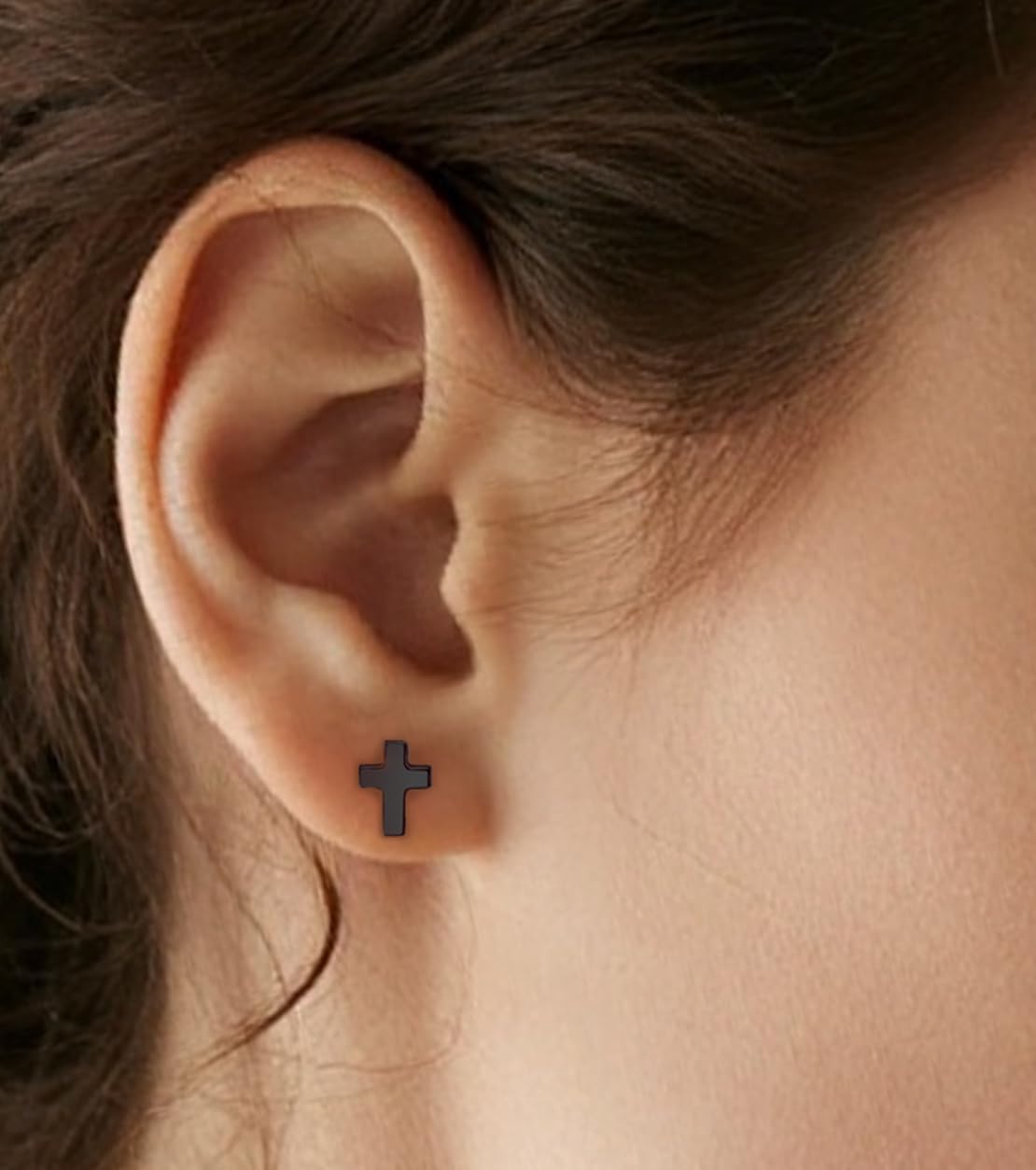 Limerencia Titanium Stud Earrings - Hypoallergenic Earrings for Women Men Sensitive Ears - Minimalist Jewelry Flatback Cross Bolt Cartilage Earrings,Gold Tone