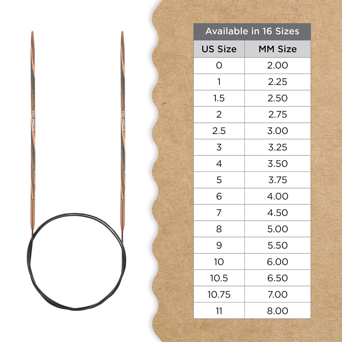 Knitter’s Pride Terra Fixed Circular Needles 16"" (40cm) – US Size 2 (2.75mm)