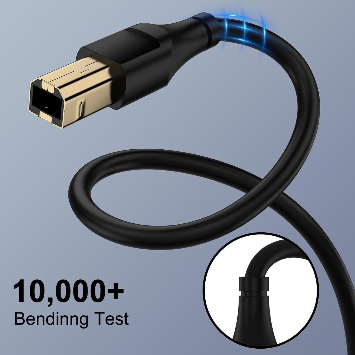 REPIND 10 2.0 USB Printer Cable Feet USB A to B Printer Cable USB B Cable High Speed Scanner Printer Cord for HP