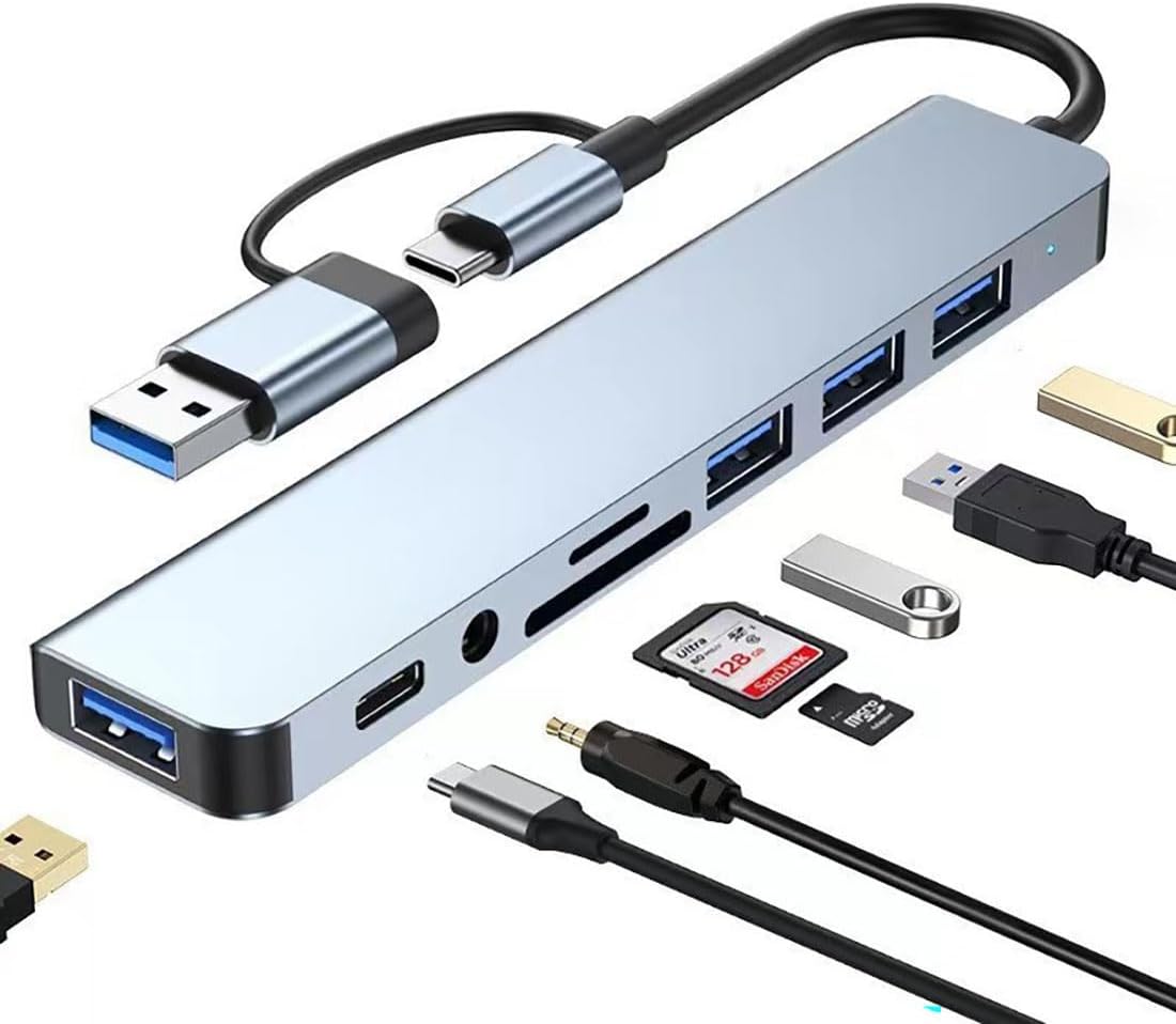 MiaoYfei 8 1 3.0 4 1 USB C Hub Upgrade in USB Splitter Port Extender for Laptop, USB Hub USB Adapter&USB C Splitter USB