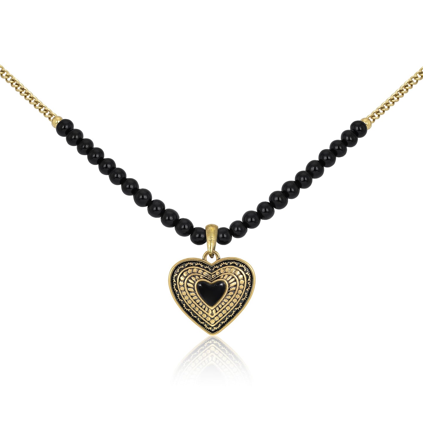 Montana West Wrangler Western Pendant Necklace for Women 14k Gold Silver Heart Statement Turquoise Cowgirl Vintage Trendy Fashion Jewelry WNS-2021G-BK
