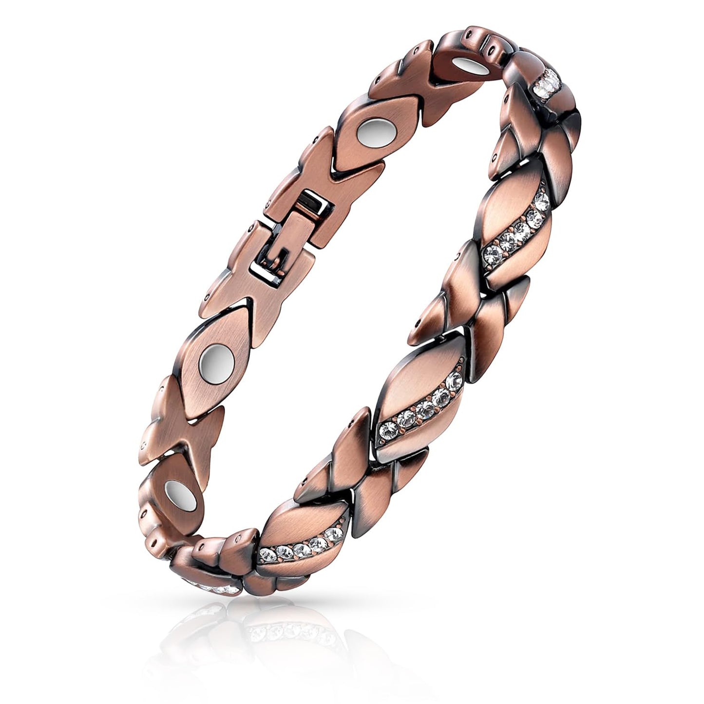 EnerCoppeX Women's Pure Copper Magnetic Bracelet with Magnet, Copper Jewelry Gift(A)