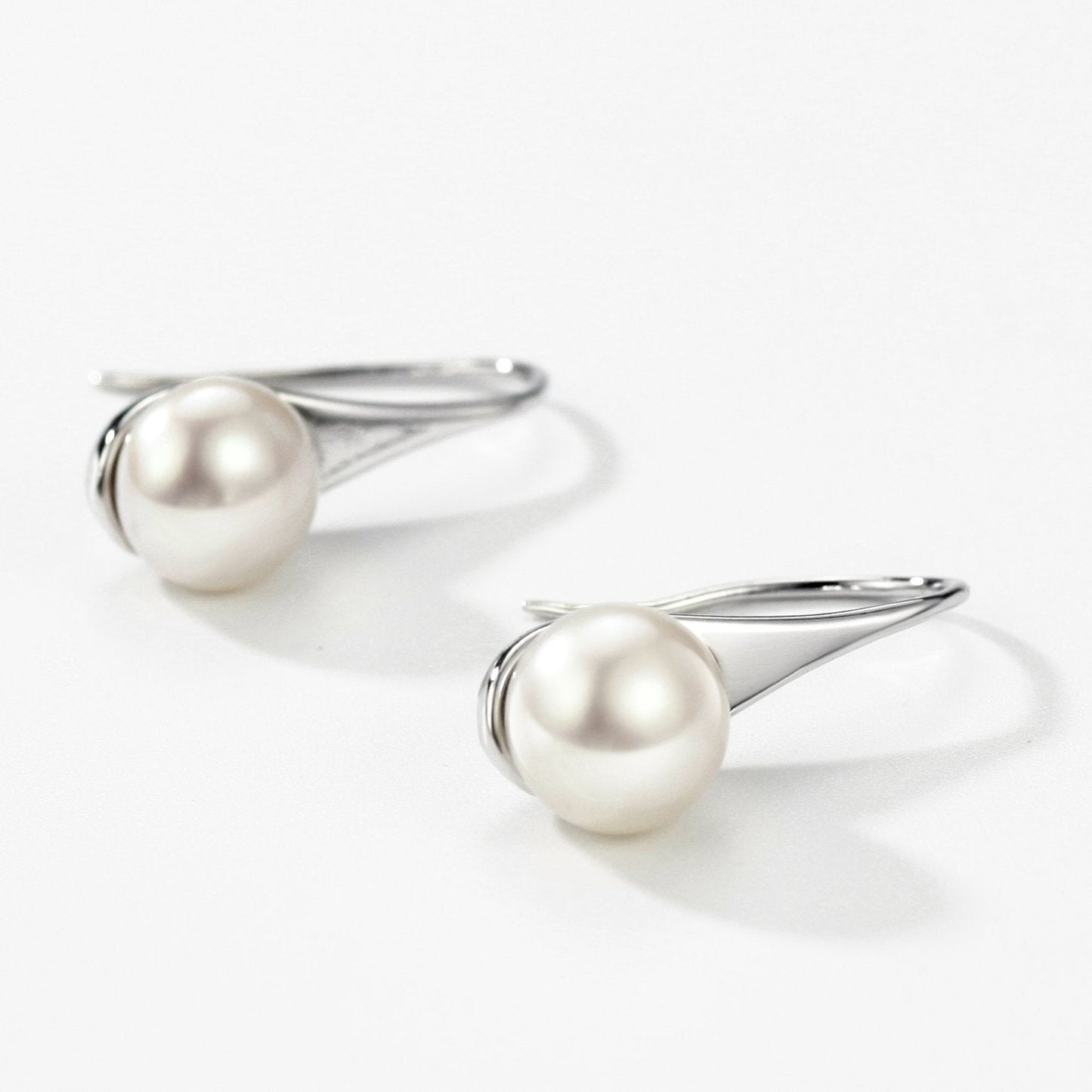 925 Sterling Silver Freshwater Cultured Pearl Dangle Drop Earrings for Women AAA+ Quality 8mm Black Pearl Women's Earrings