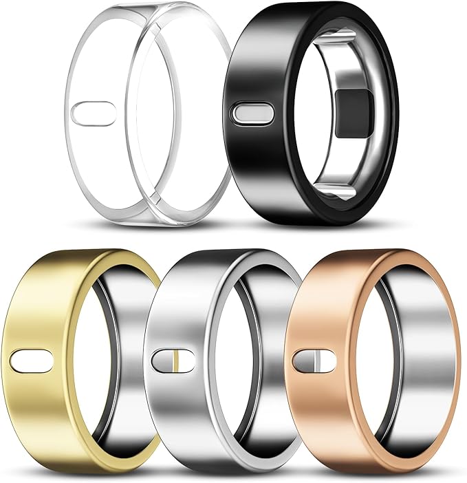 5 Pack Cover Compatible with Oura Ring Gen 4/Oura Ring Gen 3 Horizon/Heritage, Surport Charging with Cover on, Anti-Scratch TPU Protector for Oura Rings Accessories Women Men (Size 9)