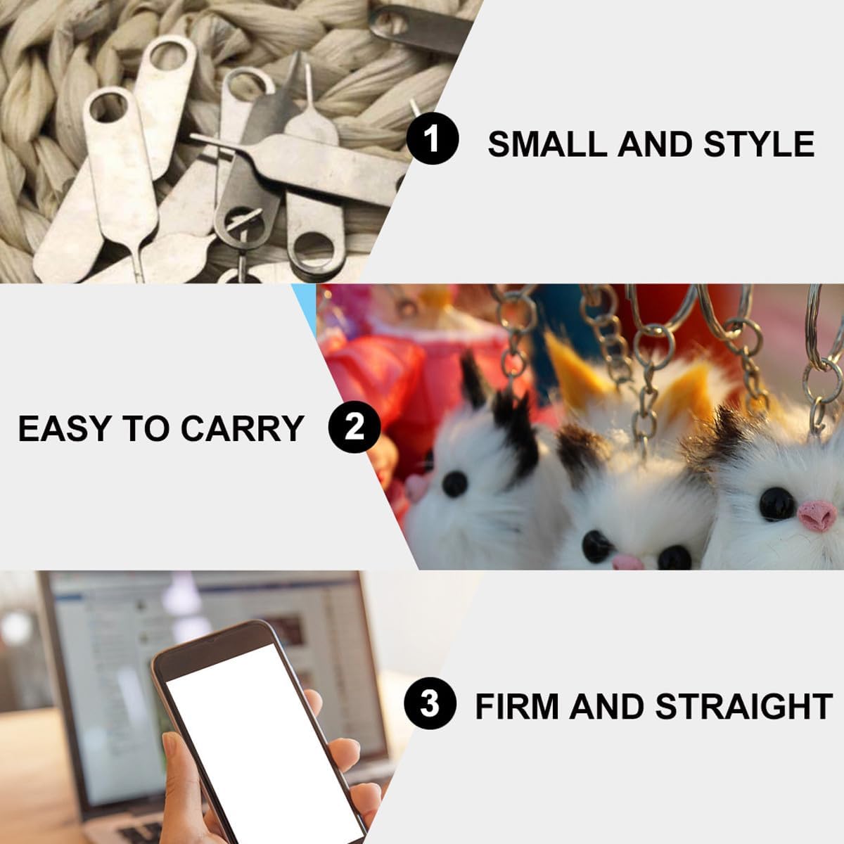 100pcs Universal Sim Card Ejector Pin Removal Needle Tool for Smartphones Hard Steel Sim Tray Opener Compatible