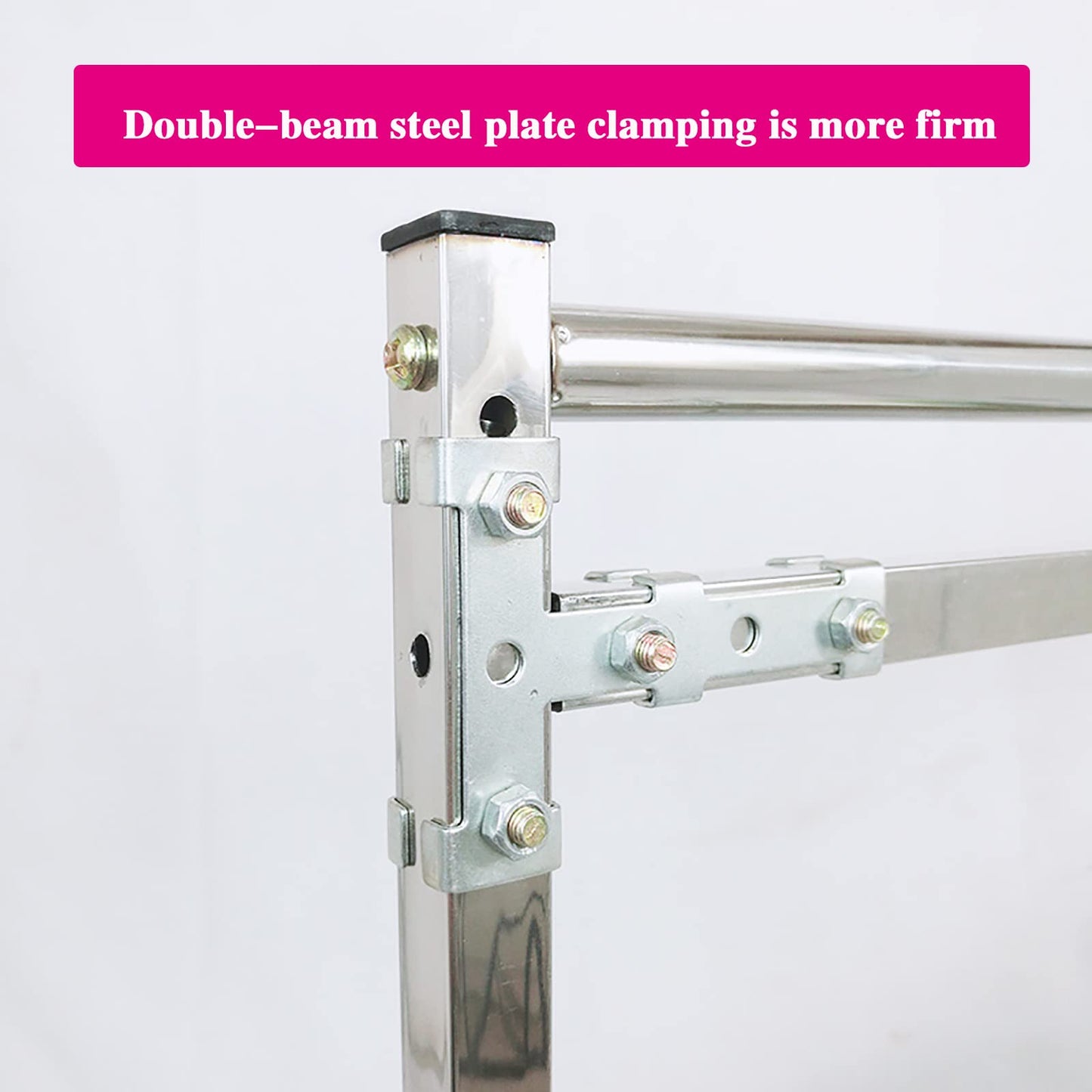 ELUKHT Embroidery Stand, Stainless Steel Needlework Floor Frame, Adjustable Cross Stitch Craft Stand, with 12 Hanging Wire Buckles, Standing Embroidery Lap Table, for Arts Crafts Sewing Needlework