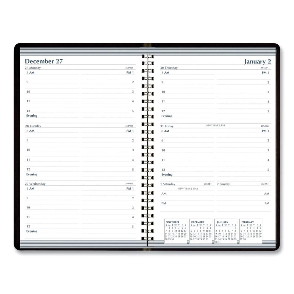 House of Doolittle 2026 Weekly Appointment Book 5" x 8", Faux Leather Cover, Black (27802-26)