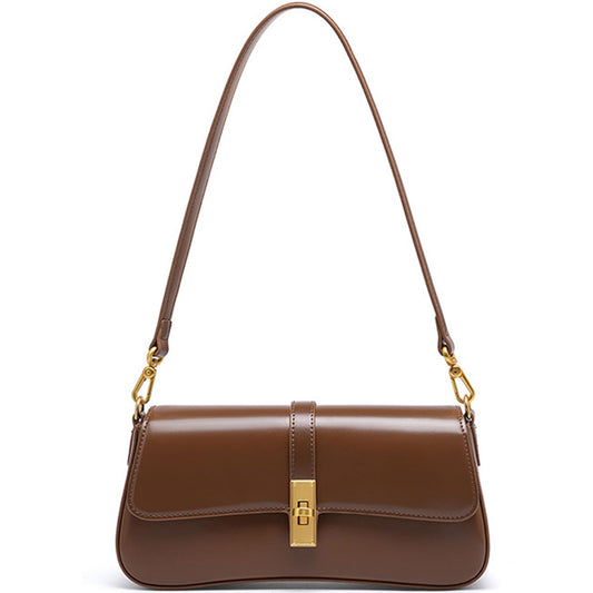 SYMENGR Genuine Leather Evening Bag for Women Elegant Shoulder Bags Crossbody Bag(coffee)