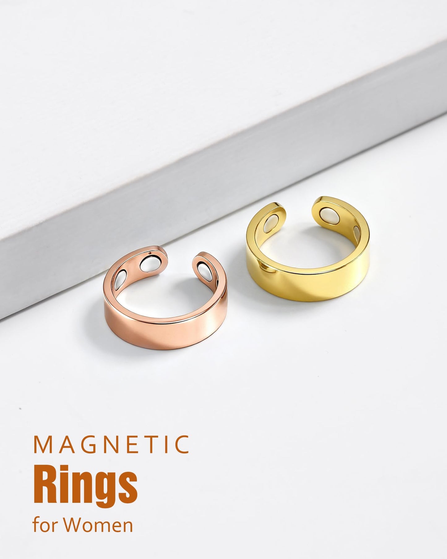 Jecanori Magnetic Rings for Women,Adjustable Stainless Steel Jewelry,Ideal Gift for Women