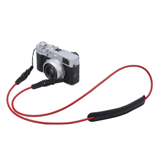 DBZZ Vintage Minimalist Leather Camera Neck Shoulder Strap For FUJIFILM X100VI X100V For Nikon Z5 Z6 For SLR, DSLR Camera (Red)