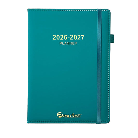 Daily Planner 2026-2027, Academic Calendar(July 2026 - June 2027) - One Page Per Day, Daily Monthly Agenda, 5.7" x 8.3" Appointment Book with Hourly Schedule and Monthly Tabs (Green Lake)