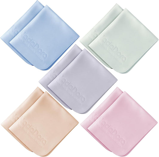 Nadadora 10 Pack, Washable,6"X7" Individually Wrapped Assorted Color Premium Microfiber Glasses Cleaning Cloths