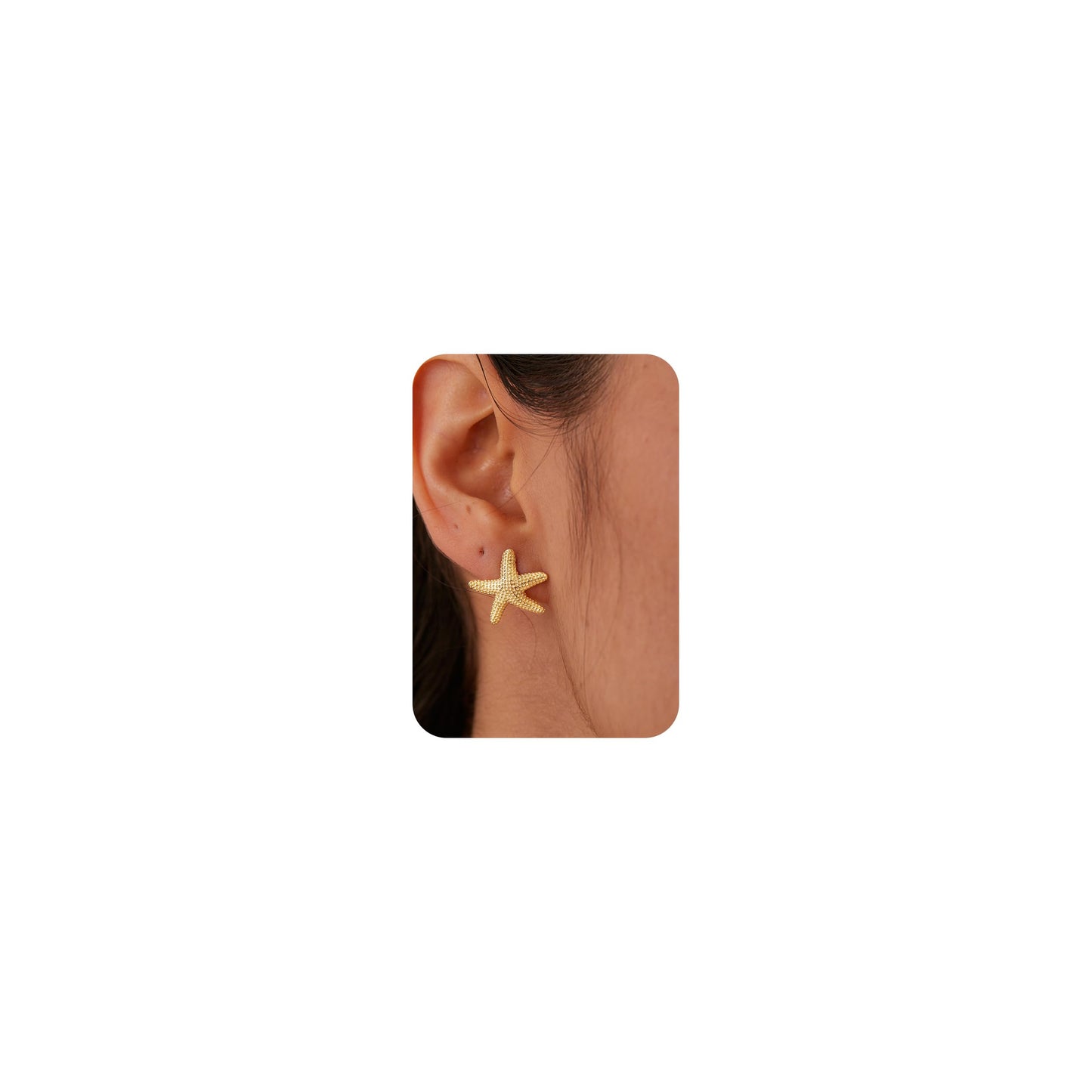 Plenky Gold Earrings for Women- 14K Gold Plated Starfish Earrings Summer Beach Vacation Outfits Trendy Jewelry Gifts