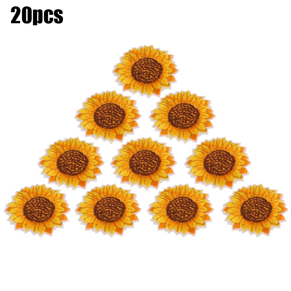 20pcs Sunflower Embroidered Patch Accessories DIY Patches Sew On/Iron On Embroidered Patches Backpack Clothing