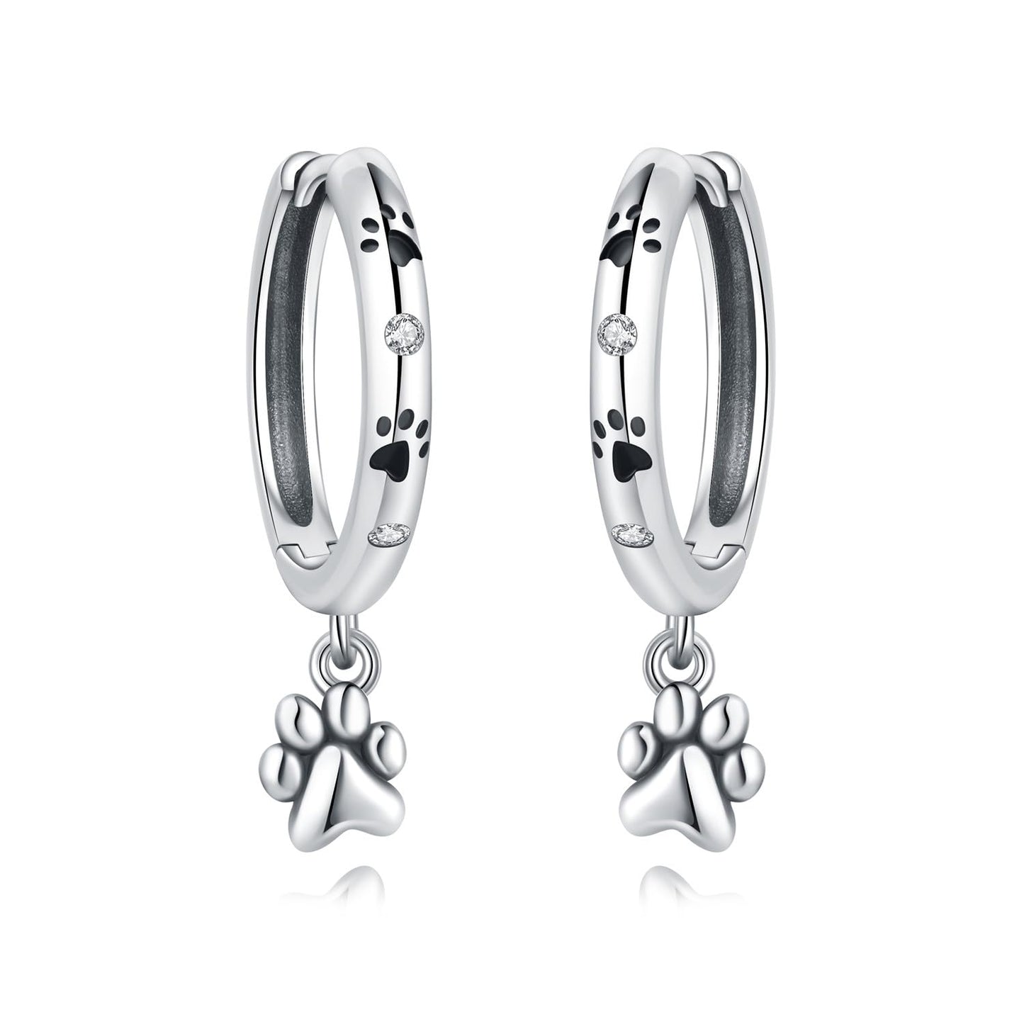 Cycuff 925 Sterling Silver Hoop Earrings Colorful Cubic Zirconia Jewelry Drop Earrings for Women Set Earring Presents for Her