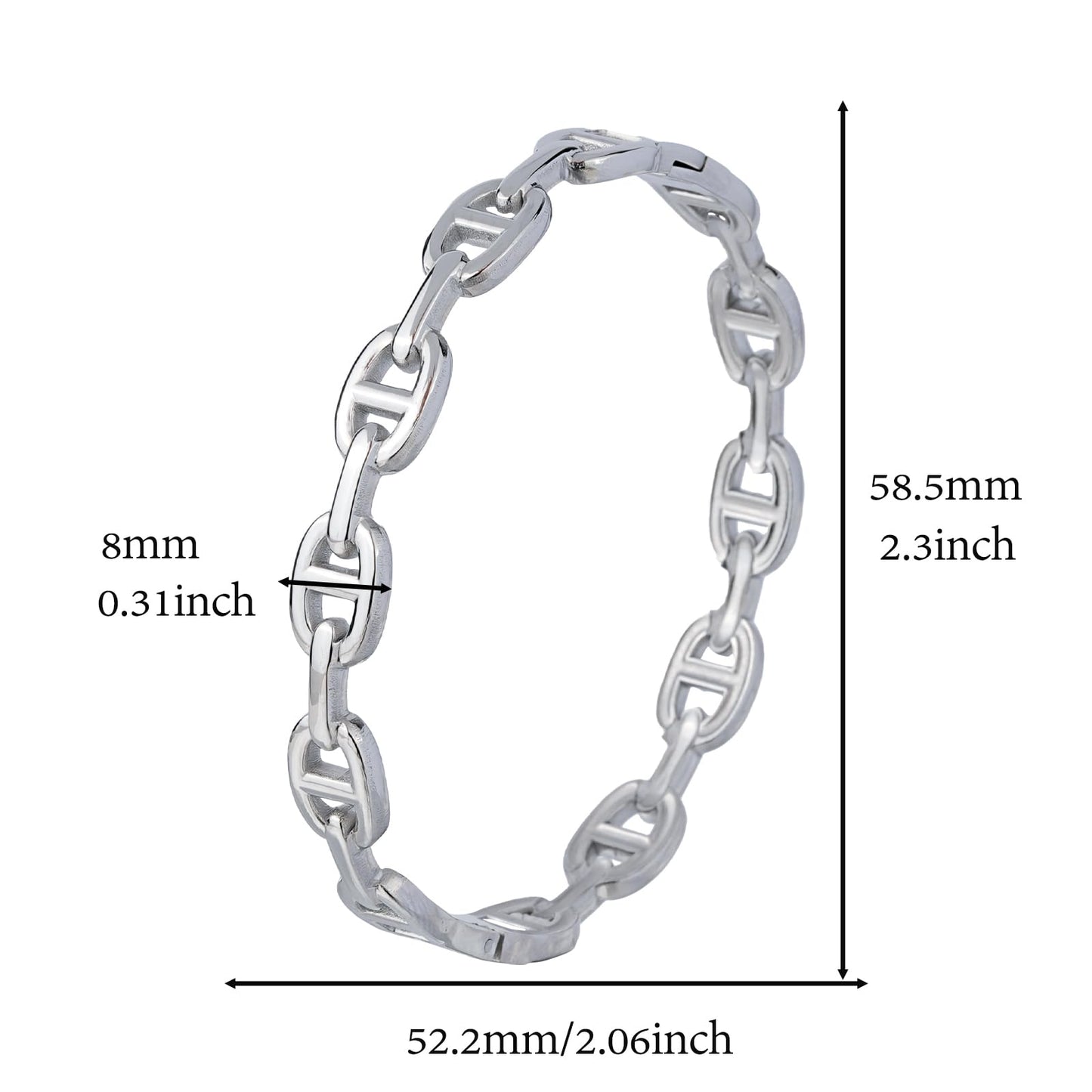 TaYolnFaSo Buckle Bracelets for Women Hypoallergenic Stainless Steel Wrist Wrap Bracelet Cuff Bangle Buckle Jewelry Gifts for Women with Pink Box