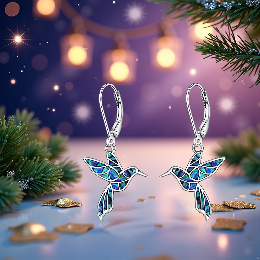 Hummingbird Earrings for Women Sterling Silver Hummingbird Earrings Dangle Jewelry Gifts for Women Unique Christmas Birthday Gifts