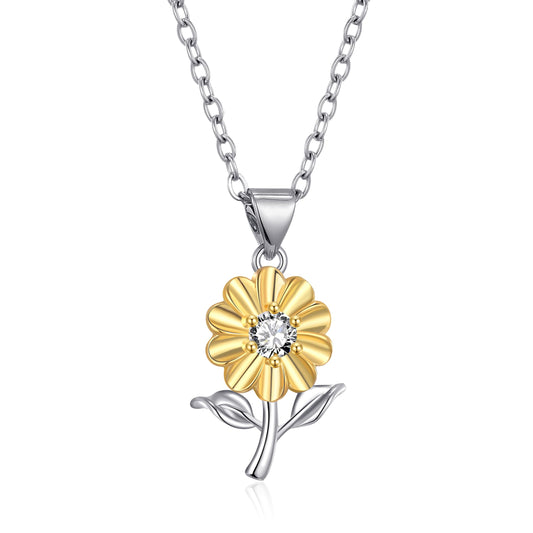 HELORET Sunflower Necklace Sunflower Pendant Flower Necklace Jewelry for Women Birthday Gifts