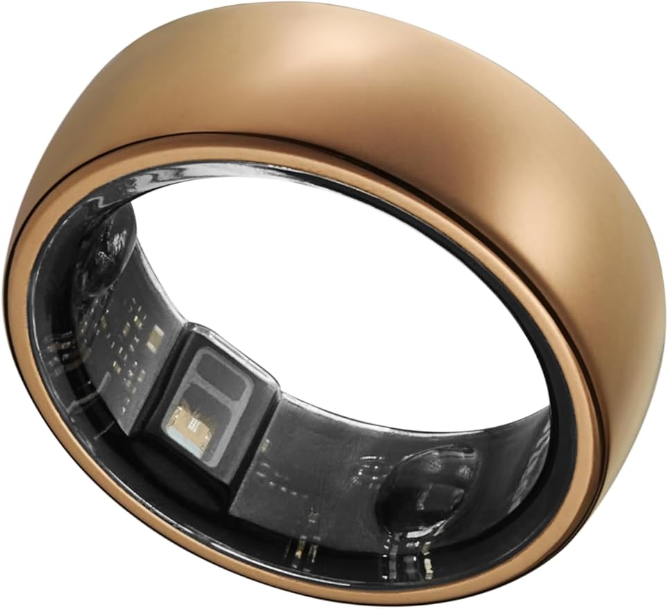 Smart Ring, Activity Trackers, Sleep Ring, Fitness Tracking, Stress Tracker, Heart Rate, Meditation, Temperature, Respiratory, No App Subscription, Women, Men, iOS, Android (Rosegold, 10)