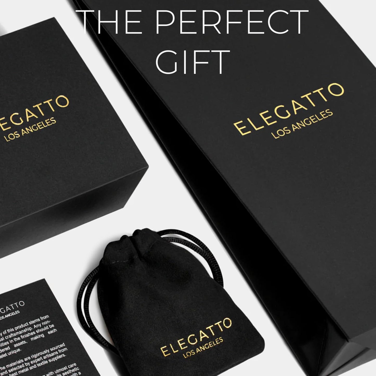 Elegatto Uno Premium Braided Leather Bracelet for Men | Full-Grain Leather with 18k Gold-Plated Stainless Steel Closure | Men’s Designer Bracelets | Gold Large