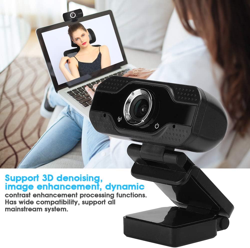 Serounder 1080P 30FPS Webcam, FHD USB Computer Camera with Built-in Microphone and Noise Reduction for Video