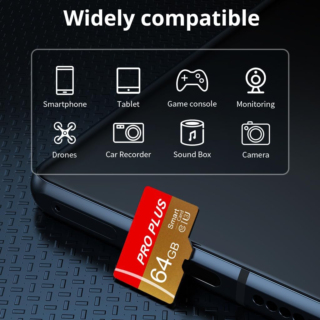 Bliksem 5 Pack 64GB C10 A1 (TF162 64GB-5 Pack) TF Card with Adapter, High Speed Memory Card, UHS-I Memory TF Card