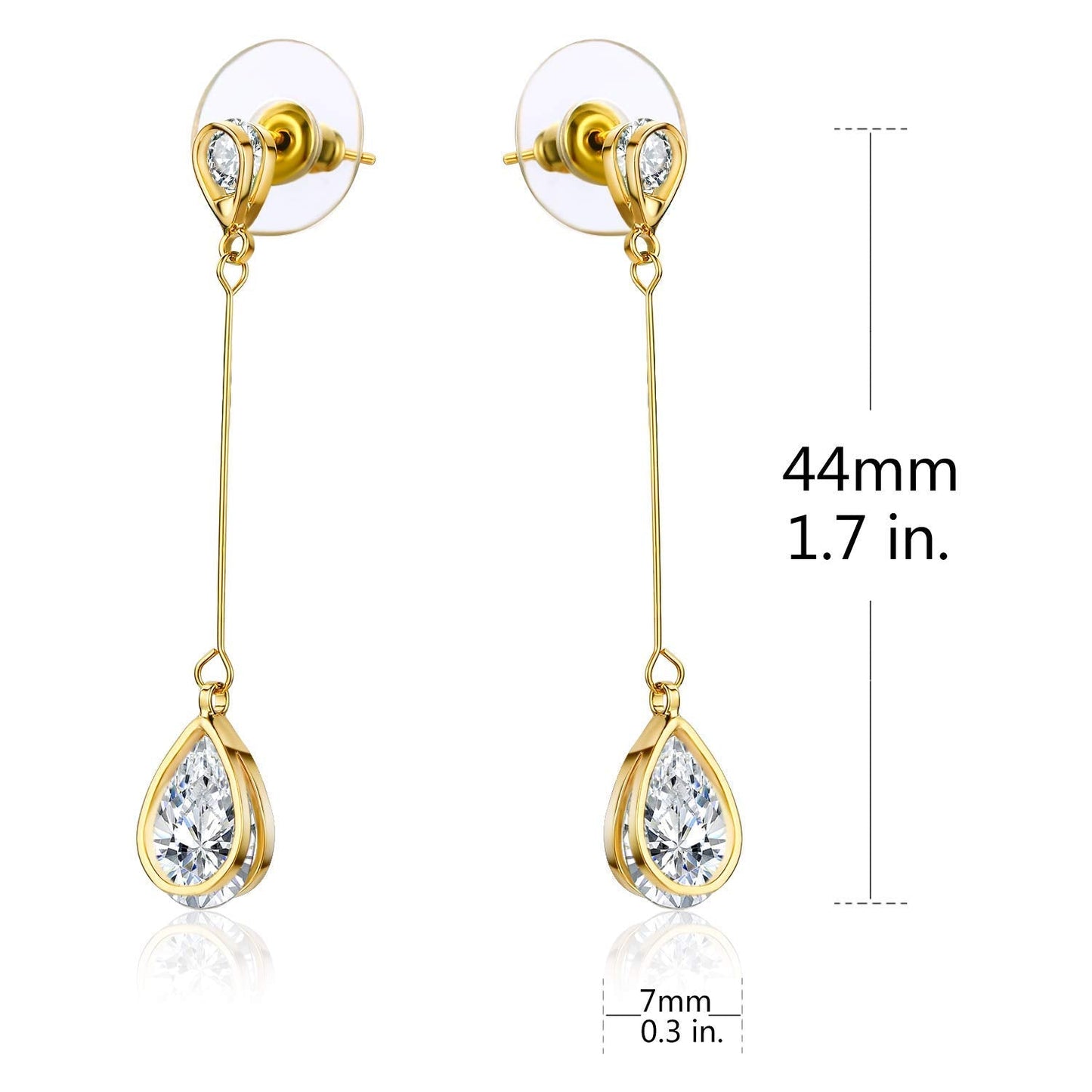SBLING Cubic Zirconia Teardrop Earrings, Diamond Earrings, Wedding Earrings for Brides Bridesmaids, Bridal Dangle Earrings, Teardrop Crystal Drop earrings for Women Jewelry Gifts