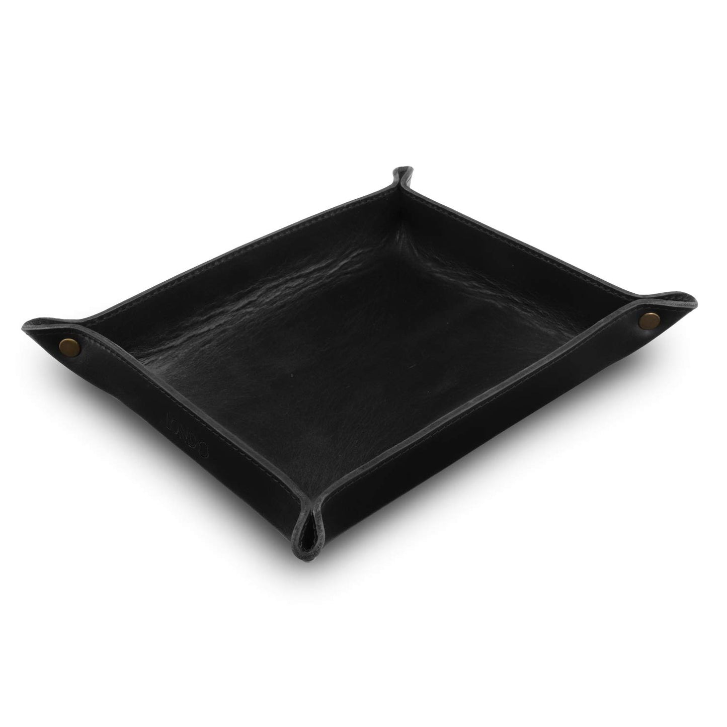 Londo Genuine Leather Tray Organizer - Practical Lightweight Water Resistant Computer Table Desk Storage Box for Wallets, Watches, Keys, Coins, Cell Phones and Office Equipment