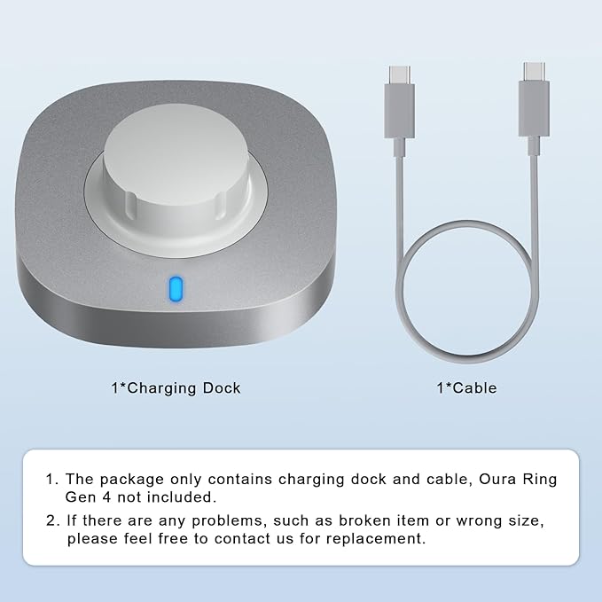 Compatible with Oura Ring Gen 4 Charger Size 13, Fast Charging Dock with USB-C Cable