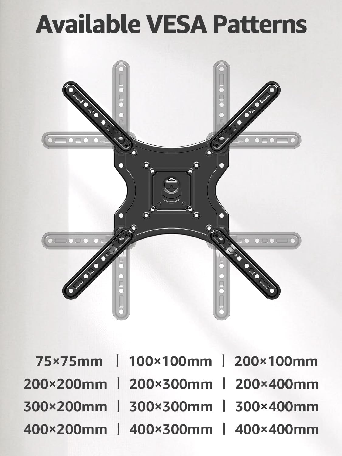 ELIVED 26-60 Inch 400x400, 77 lbs. Full Motion TV Wall Mount for Most TVs, Articulating Arms Swivel and Tilt tv Mount