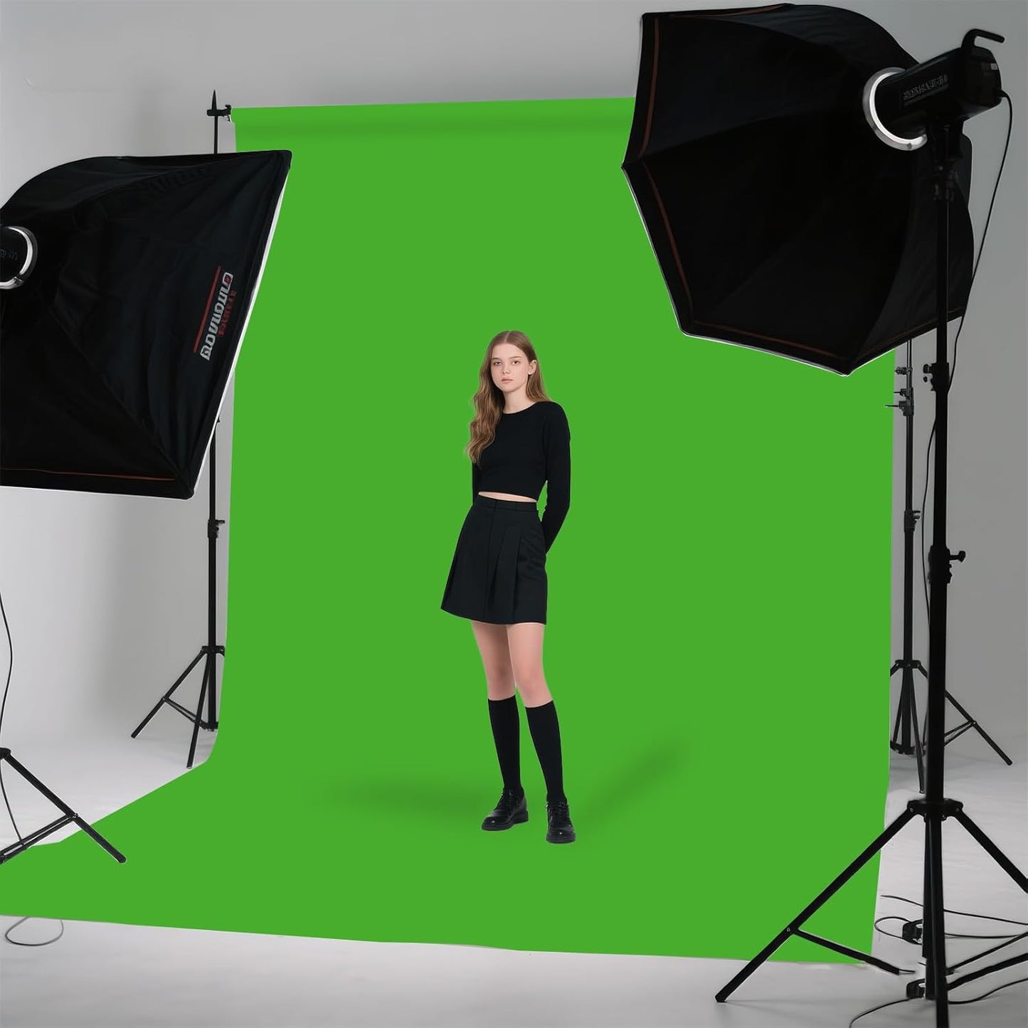 LYLYCTY 5x7FT Green Screen Photo Backdrop, Chroma Key Background for Photography, Live Streaming, Zoom Video Studio