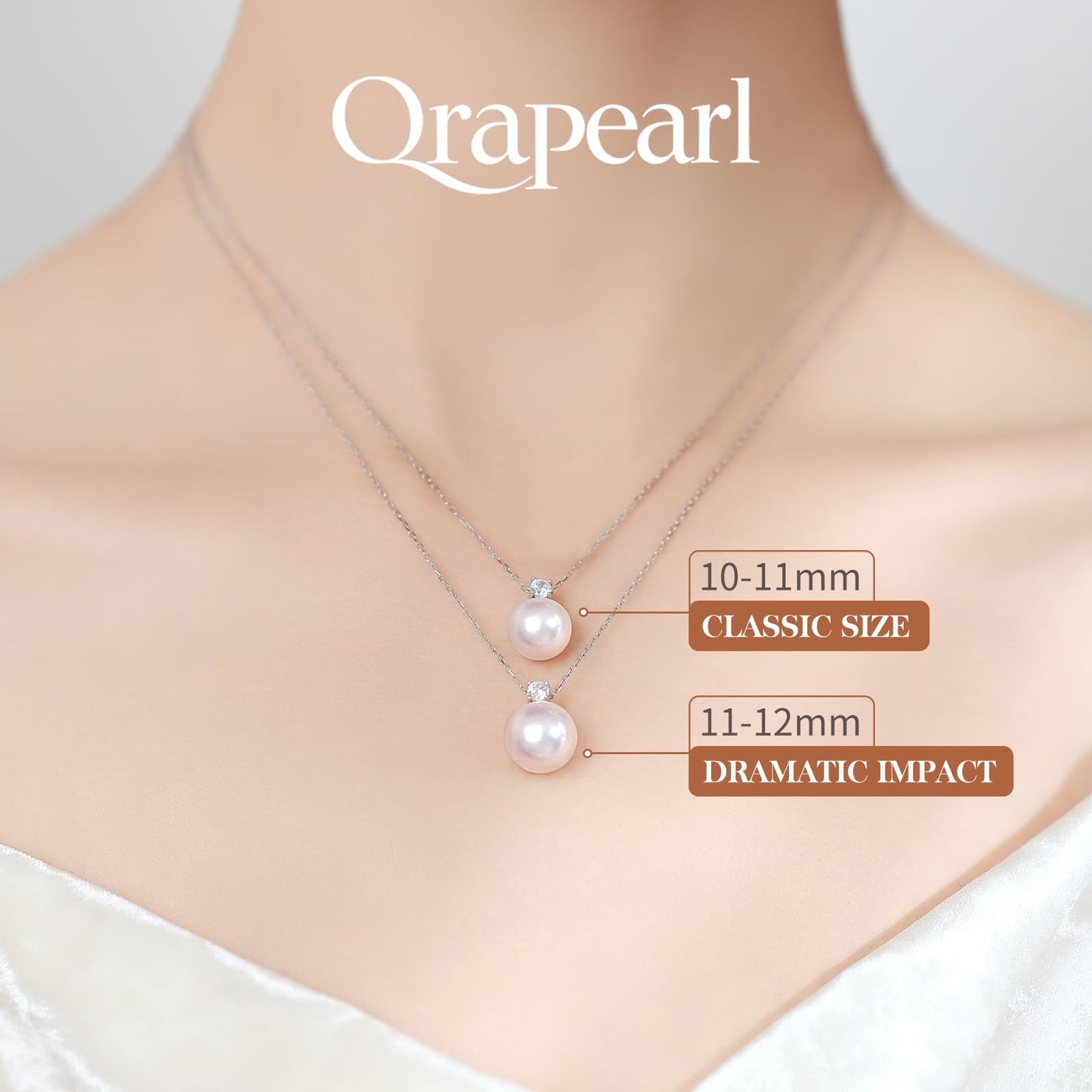 Orapearl Freshwater Pearl Pendant Necklace AAAAA 11-12mm Elegant Jewelry Gift for Wife Mom Girlfriend Her Women with 925 Sterling Silver Chain June Birthstone for Anniversary Birthday Wedding