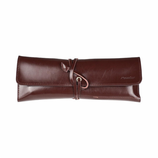 Mairtini Genuine Leather Roll-Up Art Brush Case, Vintage String Closure, Cowhide Storage Organizer for Watercolor Painting