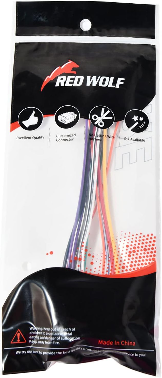 2003-2007,Dodge 2002-2007, 2000-2007 RED WOLF Aftermarket Radio Install Wire Harness W/Antenna Adapter Plug Replacement