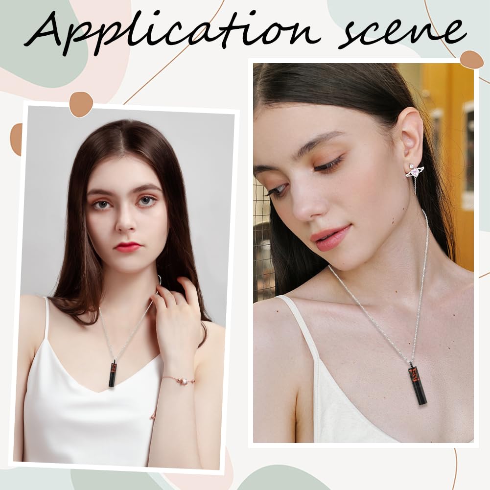 SUNNYCLUE 1 Box 1Pc Aromatherapy Necklace Essential Oil Necklace with 10Pcs Refill Pads Black 304 Stainless Steel Hollow Cloud Bottle Locket Pendant Diffuser Jewelry for Women Men Adults Gifts
