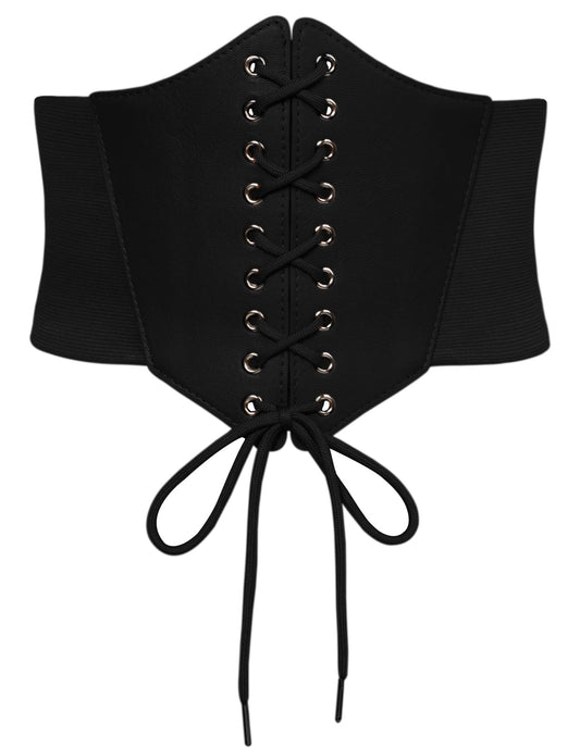 Scarlet Darkness Women Black Belt for Dress Wide Elastic Belt Stretch Corset Belts Black S