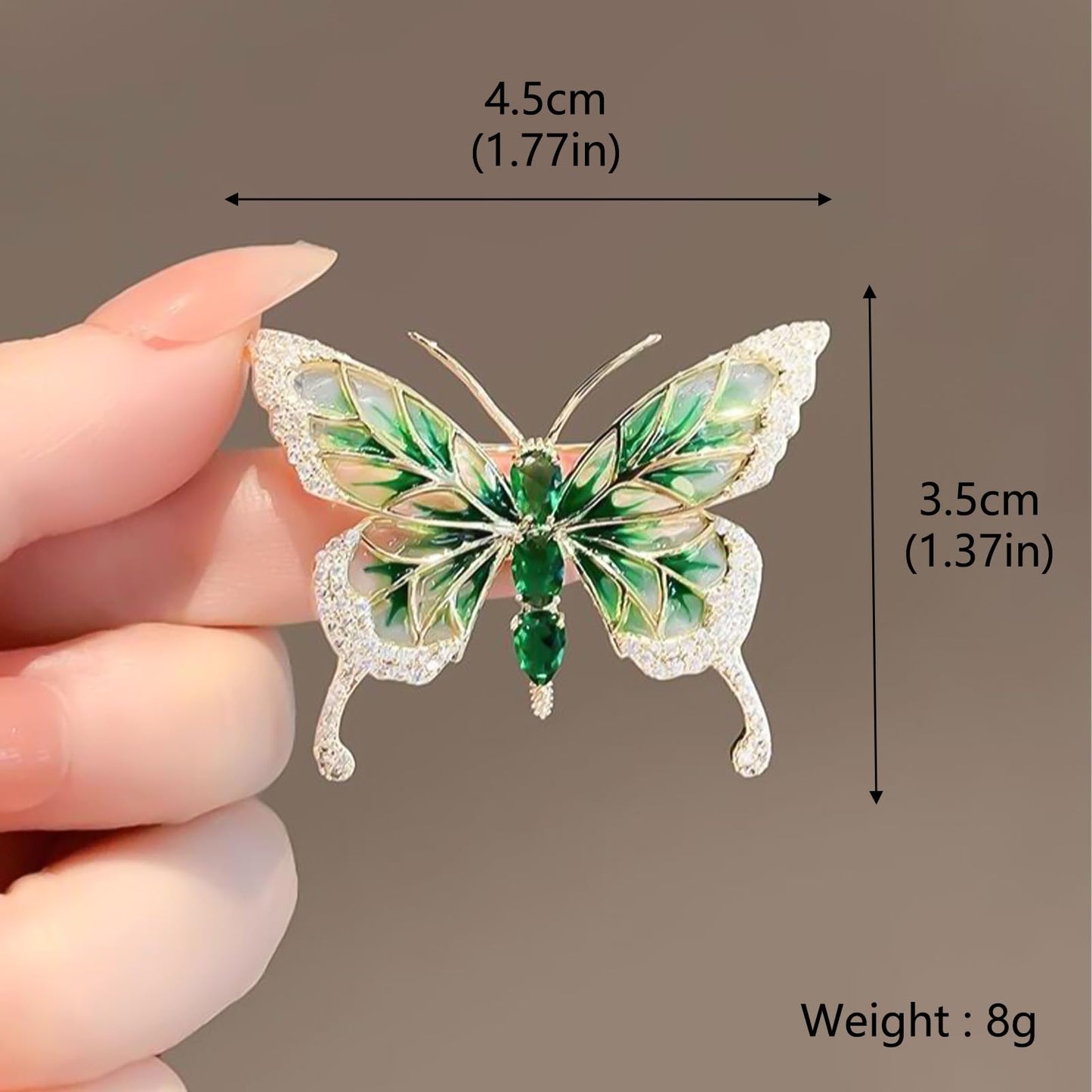 HETICA Women Animal Floral Brooch Pin Accessory Perfect as a Gift for Anniversary Celebrations, Parties, Or Everyday Wear (Butterfly-Green)