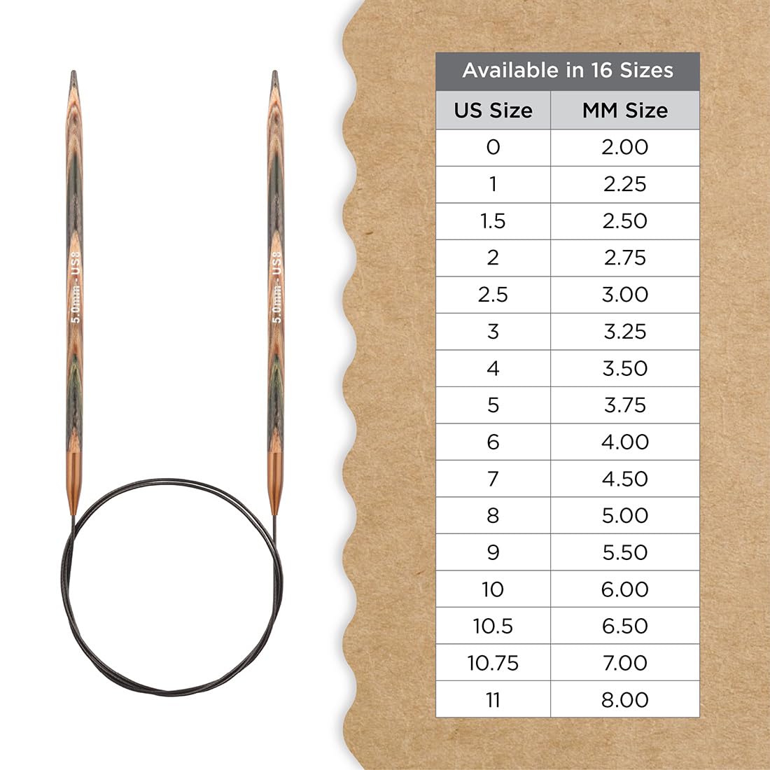 Knitter’s Pride Terra Fixed Circular Needles 16"" (40cm) – US Size 8 (5mm)