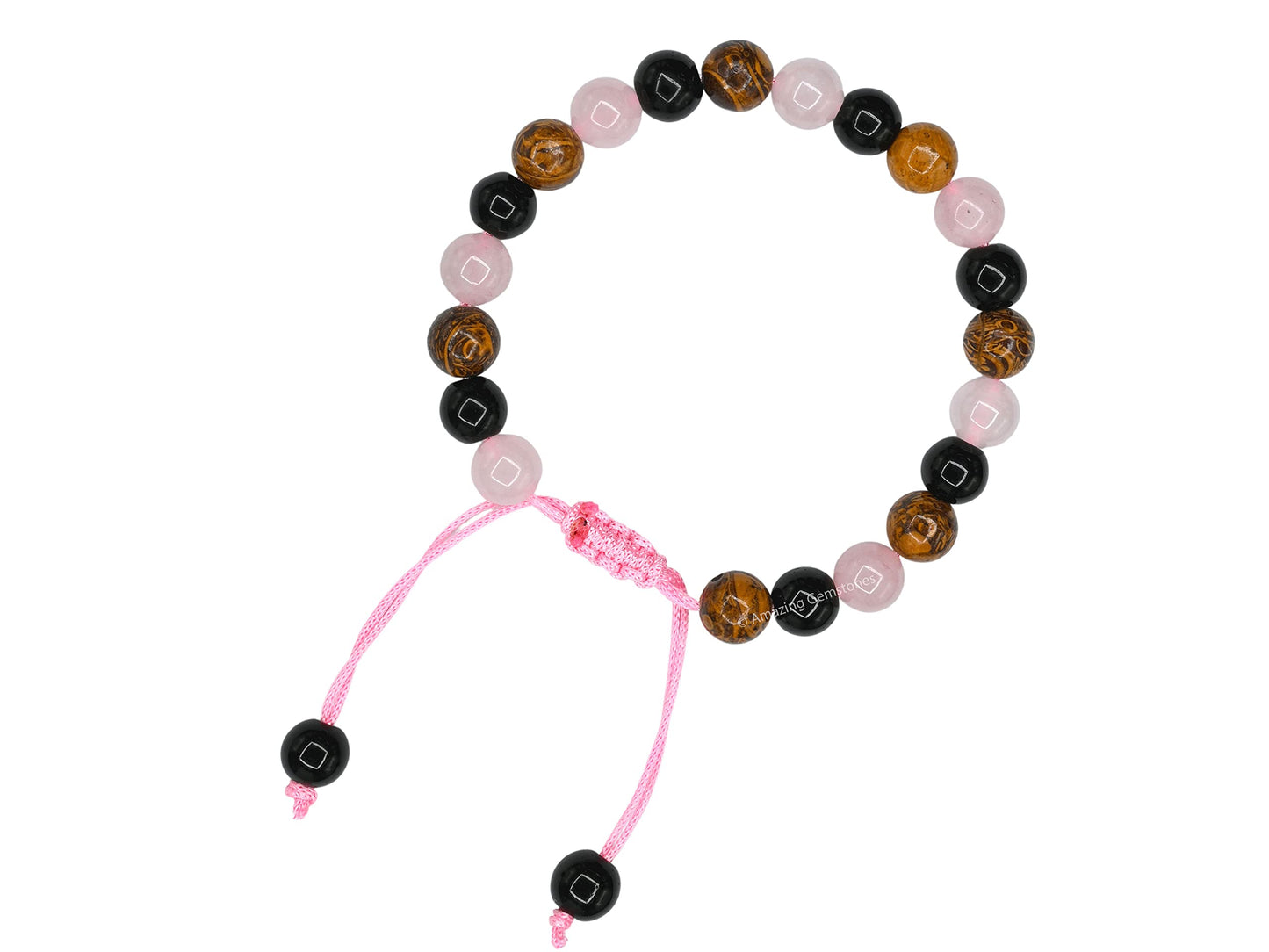 Amazing Gemstone Bracelet for Breaking Attachments Manifestation - Rose Quartz Mariyam Jasper Black Obsidian Bracelet Set for Men Women Healing Calming Anxiety Stress Relief Gifts (Adjustable)
