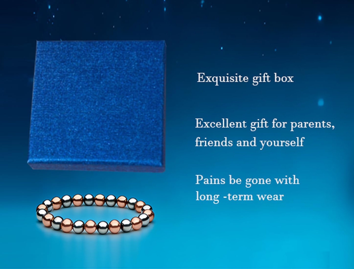 Woman Copper Bracelets Hematite Magnet Bracelet for Woman Man, Womens Copper Bracelets for Pain Relief, Valentine's Day Aniversary Gift Health Gift for Family Pulsera Magnetica Hombre For Mom, 2 Pack