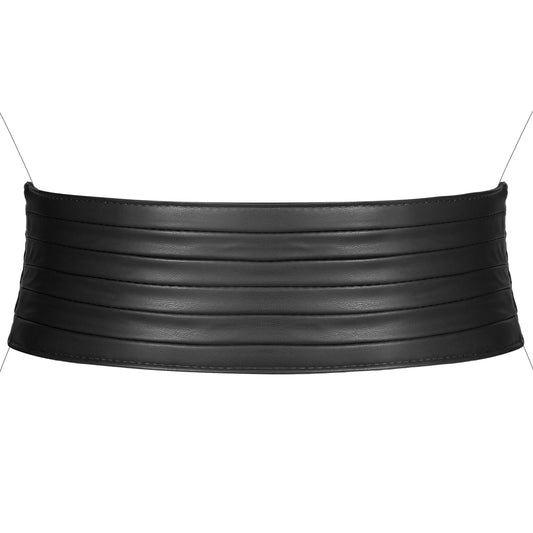 VONMELLI Wide Elastic Belts for Women Dresss Fashion Stretchy Black Waist Leather Belt Ladies Corset Belts, M