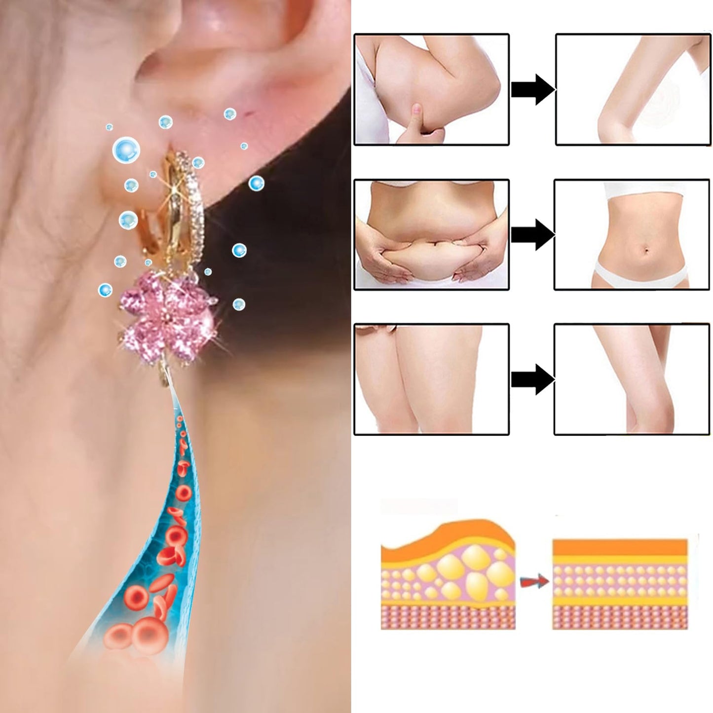 Lymphatic Earrings for Women Clip On Ear Cuff Non Piercing Spiral Lucky Cloud Four Leaf Flower Crystal Minimalist Fashion Jewelry Christmas Birthday New Year Gifts