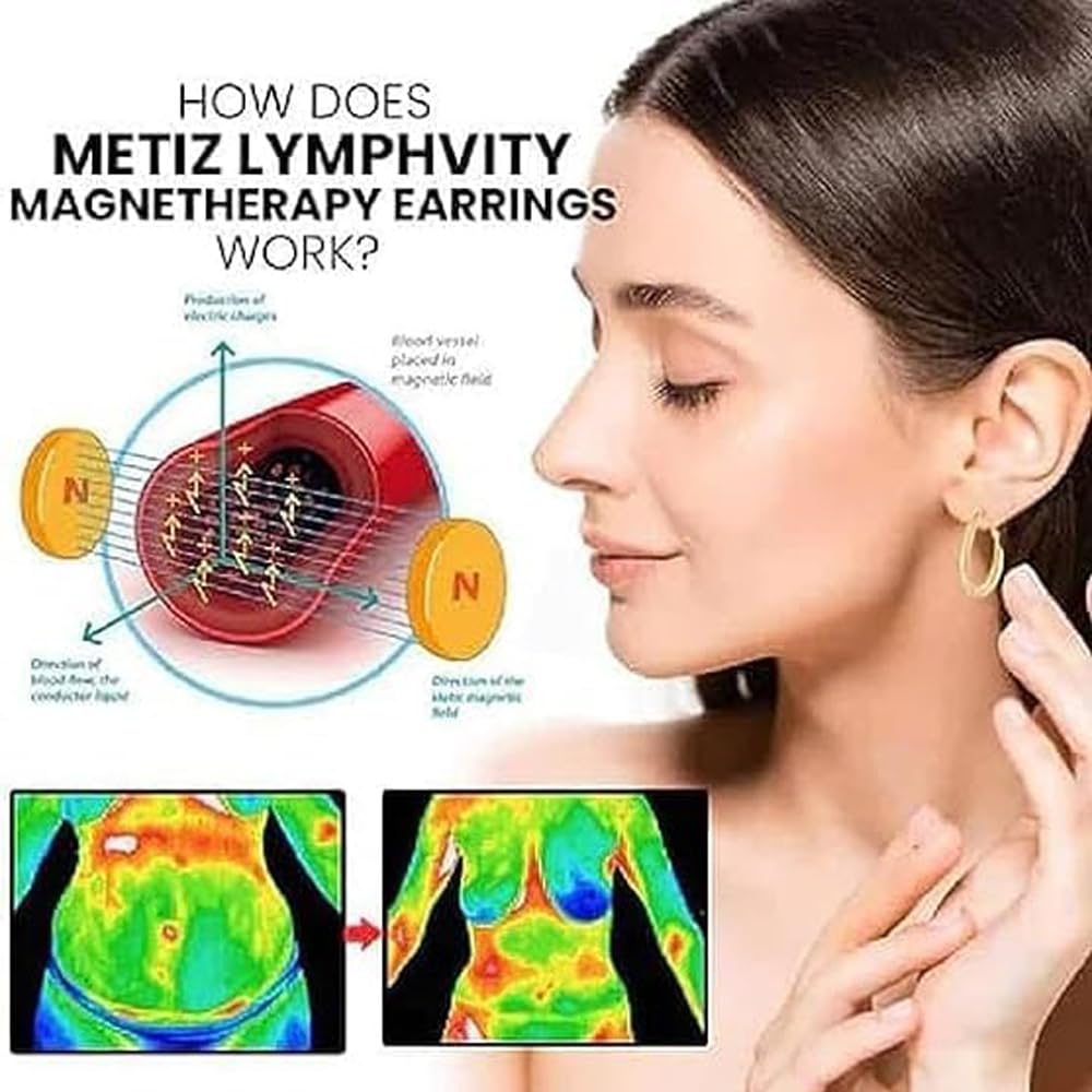 2 Pairs Lymphatic Drainage Slimming Hoop Earrings, Lymphvity Activity Germanium Acupuncture Therapy Hoop Earrings Fashion Jewelry Gift For Women Men (silver+silver)